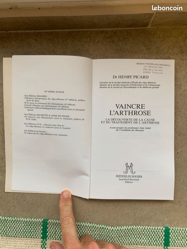 Livre Vaincre l'arthrose par Dr Henry PICARD (image 2)