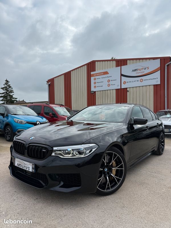 BMW M5 COMPETITION F90 4.4 V8 625 ch Xdrive / SECONDE MAIN / SOFT CLOSE / CIEL DE TOIT ALCANTARA / CAMERA 360 / FREIN CARBONE CERAMIQUE / GARANTIE BMW PREMIUM SELECTION 06/2027 / MALUS INCLUS (image 5)