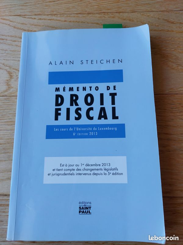 Livre - MÉMENTO DE DROIT FISCAL - Alain Steichen (image 1)