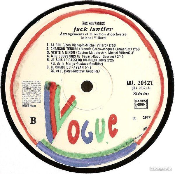Jack Lantier – Nos Souvenirs - Vinyle 1978 (image 4)