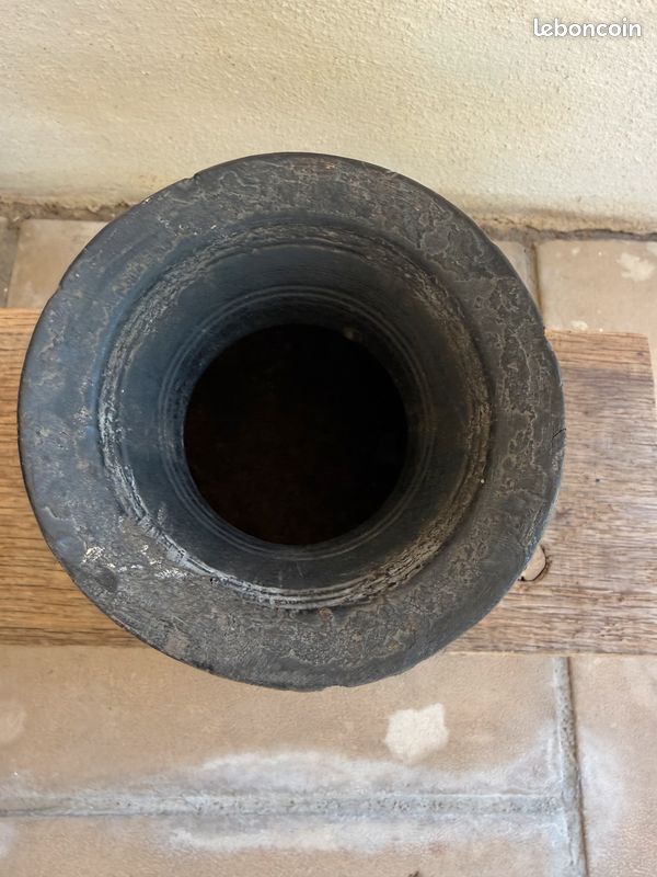 Lot 3 Pots Nepalais inde bois noir sculpté Esprit tribal & wabi-sabi (image 9)