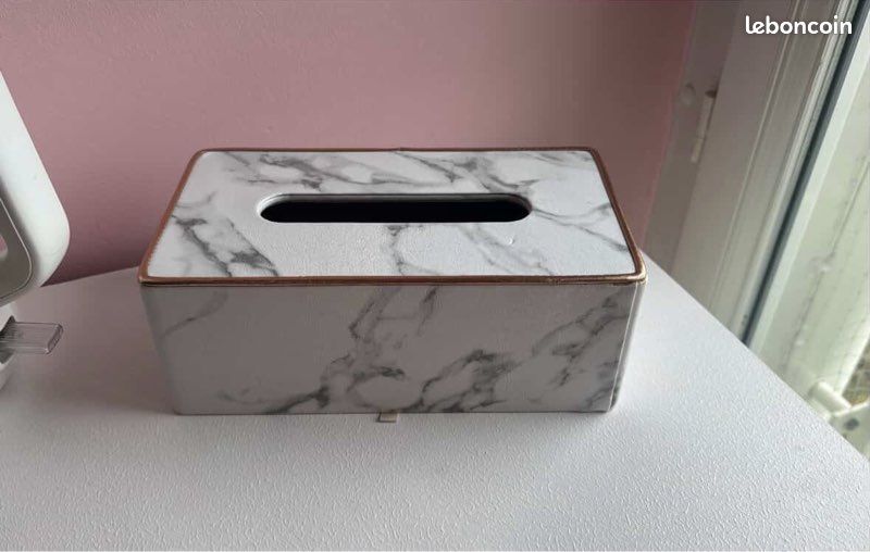Boîte à Mouchoirs en Marbre Rectangulaire avec Couvercle pour Rangement Ménager (Blanc Grand) | Leroy Merlin