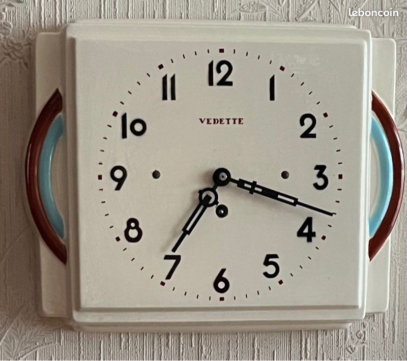 Pendule Vedette à clef, céramique vintage (image 9)