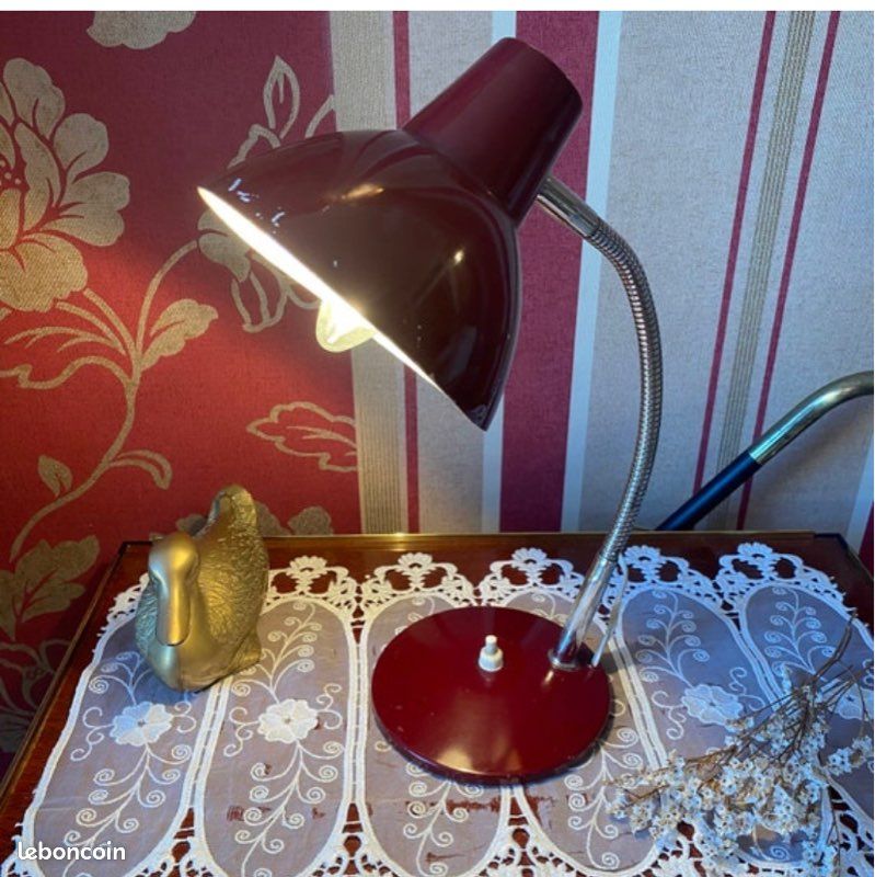 Lampe de bureau vintage fonte émaillée (image 1)