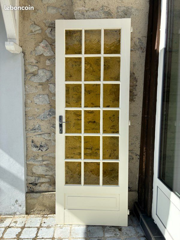 Porte intérieure vitrée bois – peinte blanc • classique - vintage (image 4)