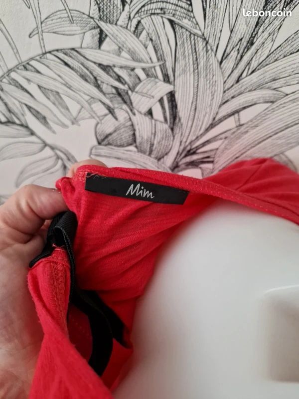 Tee-shirt Fille Misia Noir Dos Pois Rouge - Taille T2 - Occasion Très Bon état