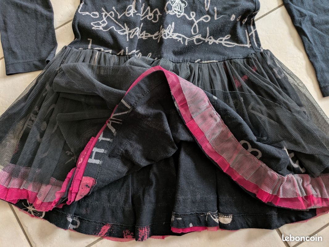 Robe Desigual Fille - 9/10 Ans - Multicolore - Manches Longues - Coton