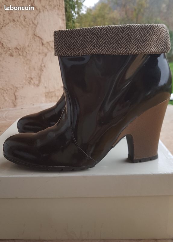 Mellow Yellow Bottes Cuir Marron Talon Bottines Mellow Yellow