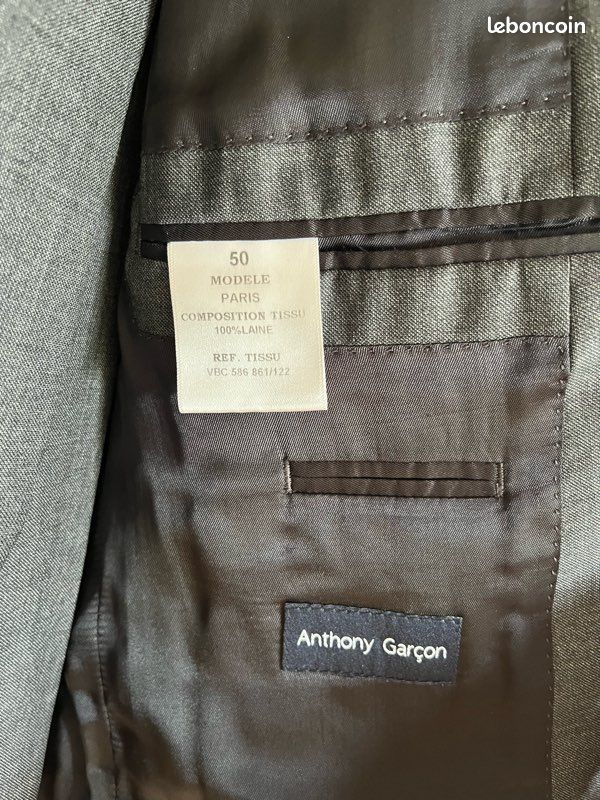 Costume Anthony Garçon - Gris anthracite - taille 50/43 - Très bon état (image 4)
