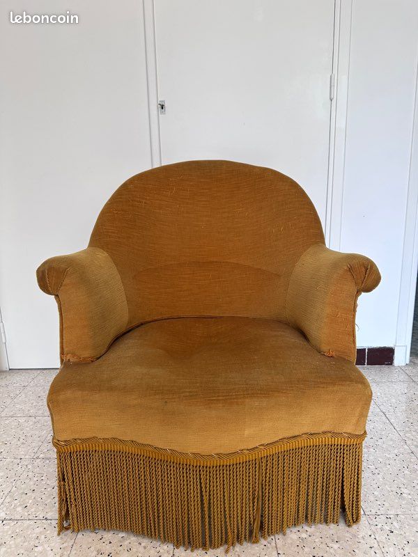 Fauteuil crapaud de style Napoléon III - Fauteuils