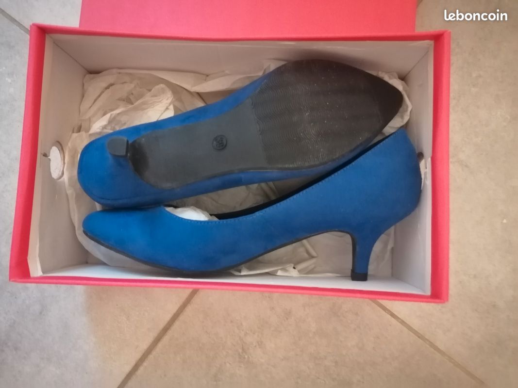 Escarpins bleu taille 38/39 (image 2)