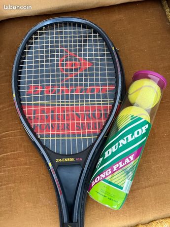 Raquette De Tennis Vintage Dunlop McEnroe – Taille Adulte, Avec Housse D'origine
