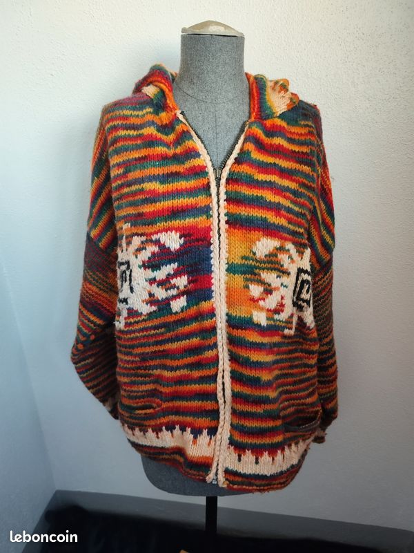 Veste Femme LA Express Multicolore En Laine Tricotée - Taille Unique - NEUVE