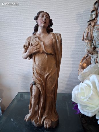 Statue En Pierre Polychrome Epoque Renaissance XVIe Siècle