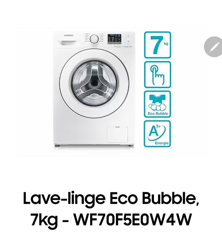 Lave-linge Eco Bubble, 7kg - WF70F5E0W4W
