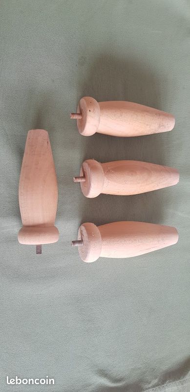 4 pieds en bois pour sommier 10  les 4 (image 2)
