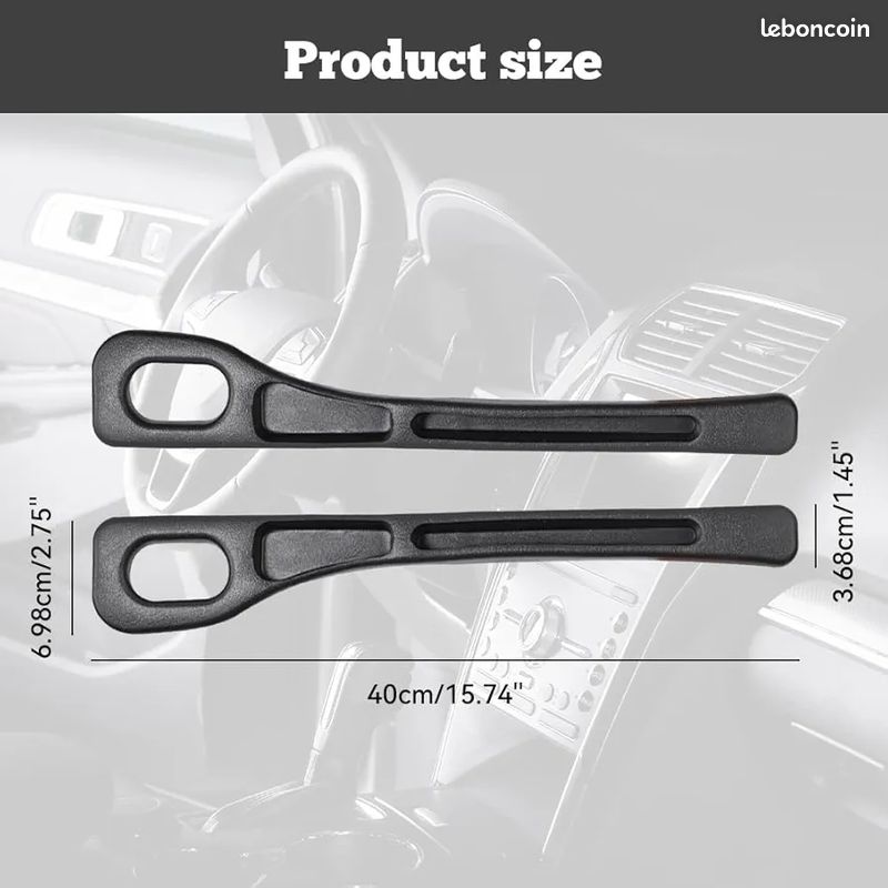 2 Pièces Remplisseur D'espace Entre Sièges Auto - Accessoire Rangement Pour éviter Perte Objets - Compatible Plupart Voitures (Noir)