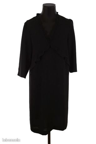 Robe Femme Gérard Darel Noire Taille 40 - Style Trapèze Avec Haut Cape, Excellent état