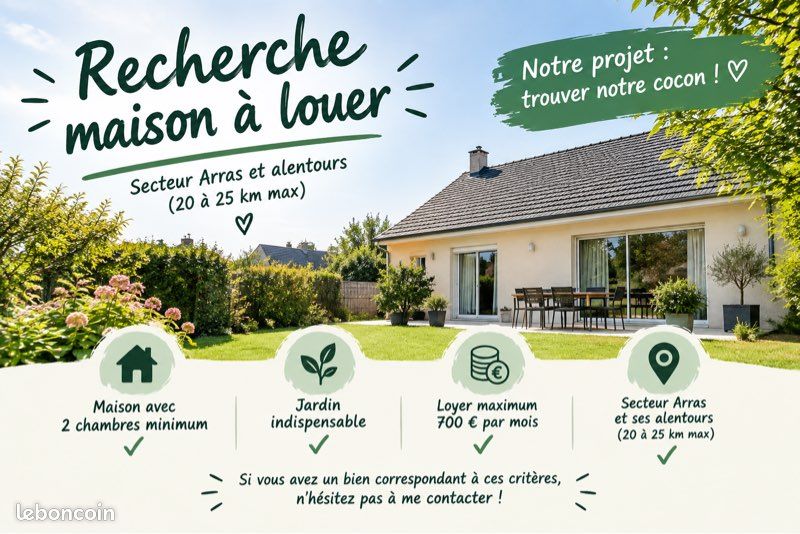 Maison 3 pièces 60 m² · à Arras · 60 m² · 700 €/mois