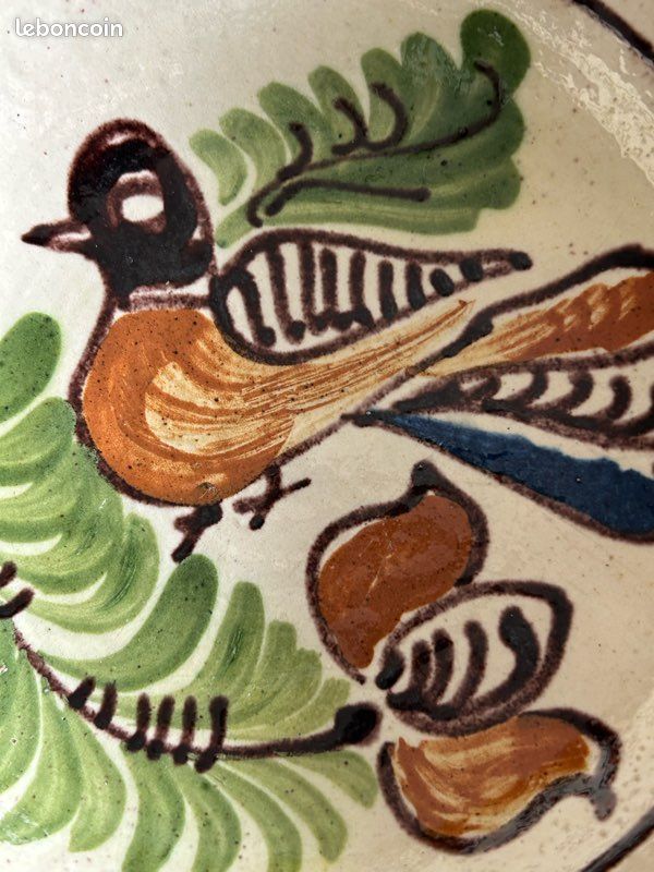 Assiette creuse ancienne en argile de Korond (image 4)