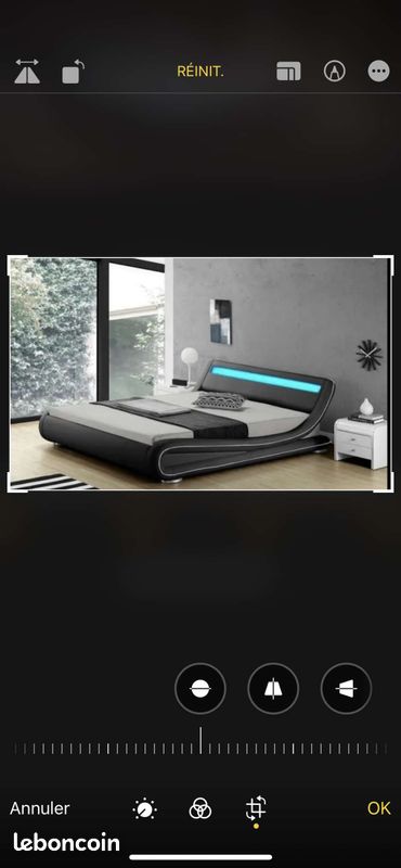Lit led design 180x200 + matelas mousse à mémoire de forme (image 2)