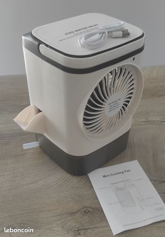 Ventilateur Humidificateur Portable 3 Vitesses Avec Brumisateur - Alimentation Batterie - Neuf HAOYUNMA