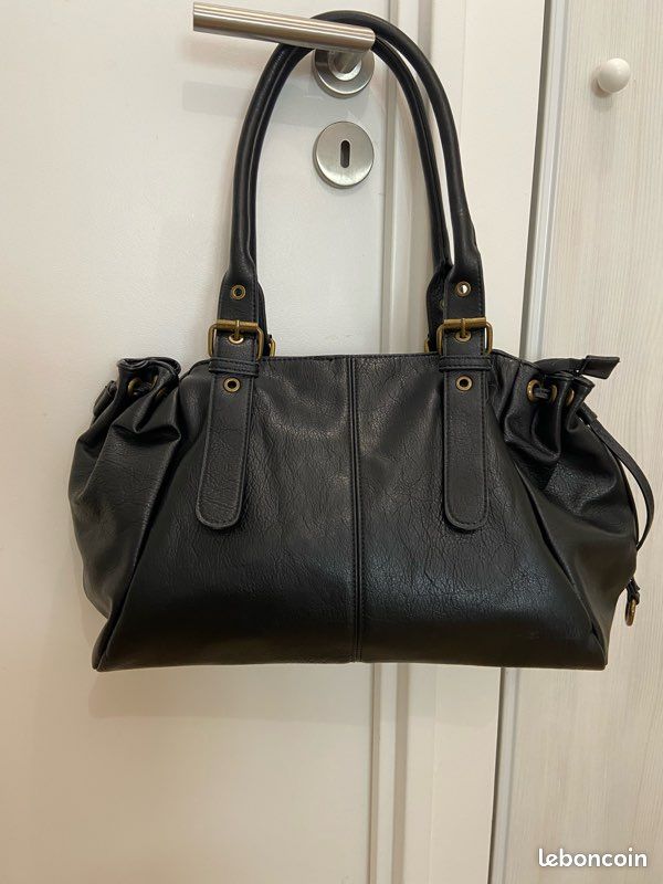 Grand sac fourre-tout sac cabas noir Y2K tendance style vintage 2000 (image 1)