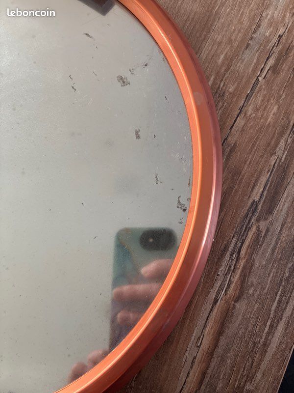 Plateau Miroir Vintage Cuivre - Vide-poche Présentoir Bijou, 23x23 Cm, Origine France