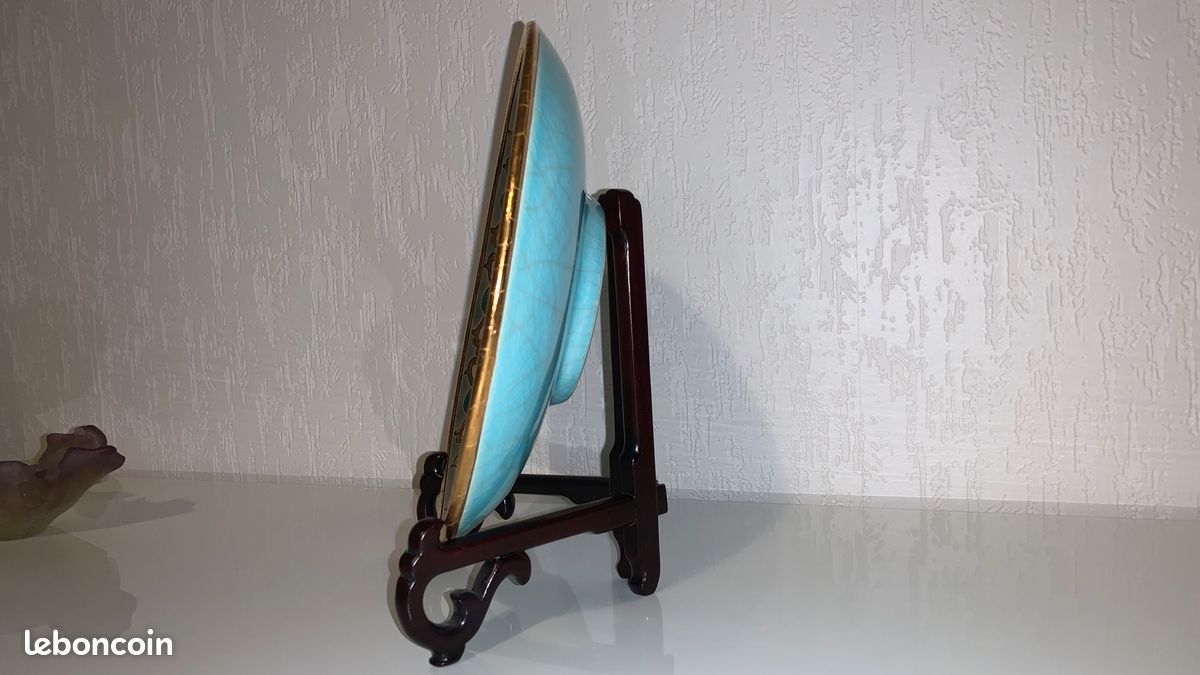 Magnifique plat emaux de longwy 22 cm (image 2)