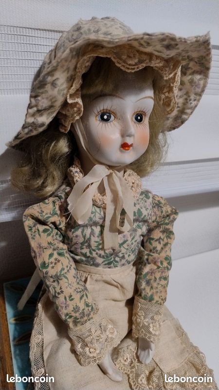Robe Et Chapeau Anciens Pour Poupée Jumeau, Années 1890, Soie, Taille 70 Cm