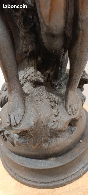Grande lampe style Art Nouveau – d’après Auguste Moreau – couple d’enfants (image 6)
