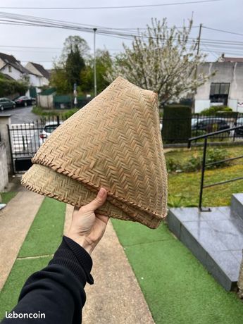 Panier traditionnel rond en bambou, fait à la main... - Grandado