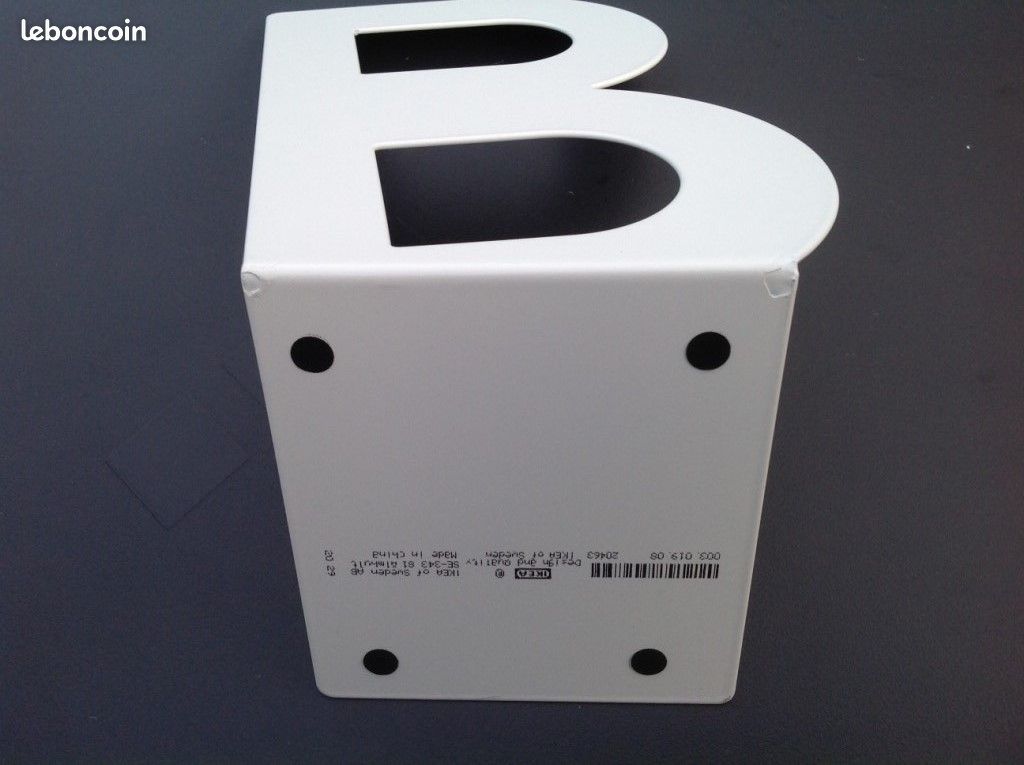 Lot de 2 serre-livres en métal blanc mat, ht: 22,5, la: 15cm - IKEA - Modèle Billy année 1999 - TBE (image 9)