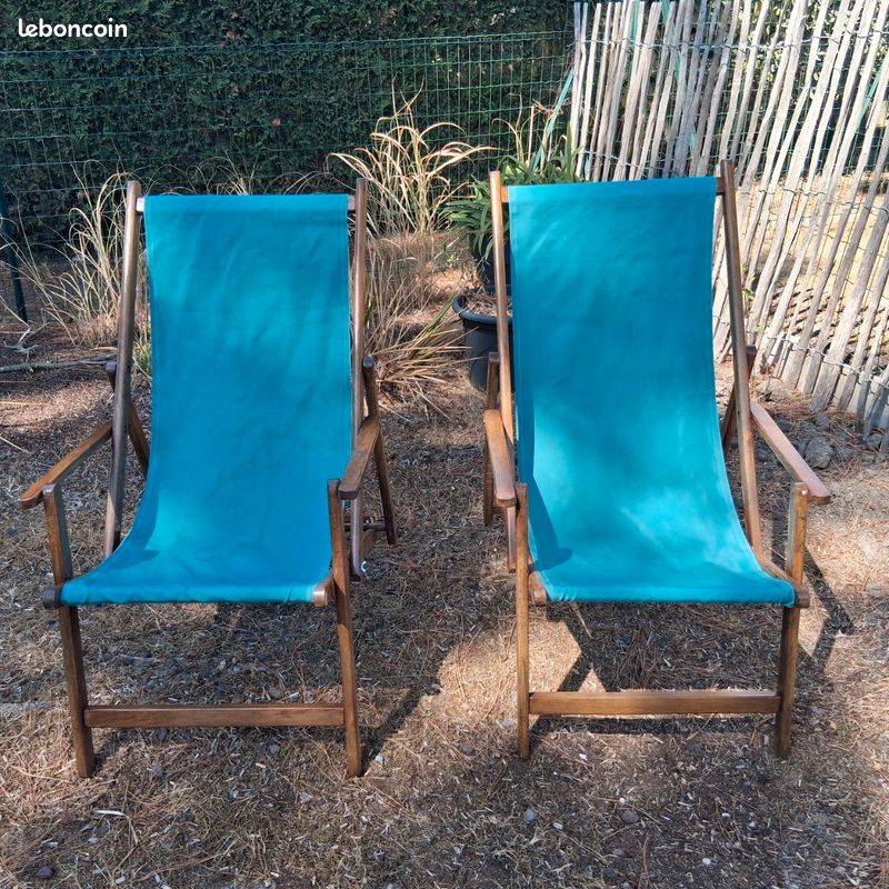 Lot de 2 chaises longues type chilienne (image 1)