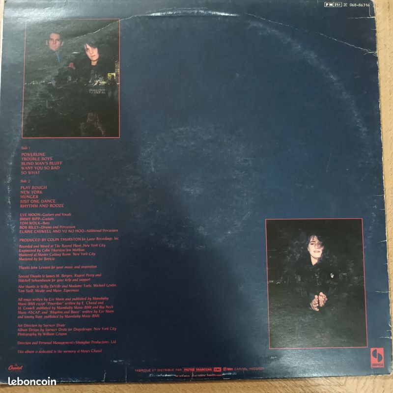 Vinyle 1981 pressage français. Eve Moon. Capitol records (image 2)