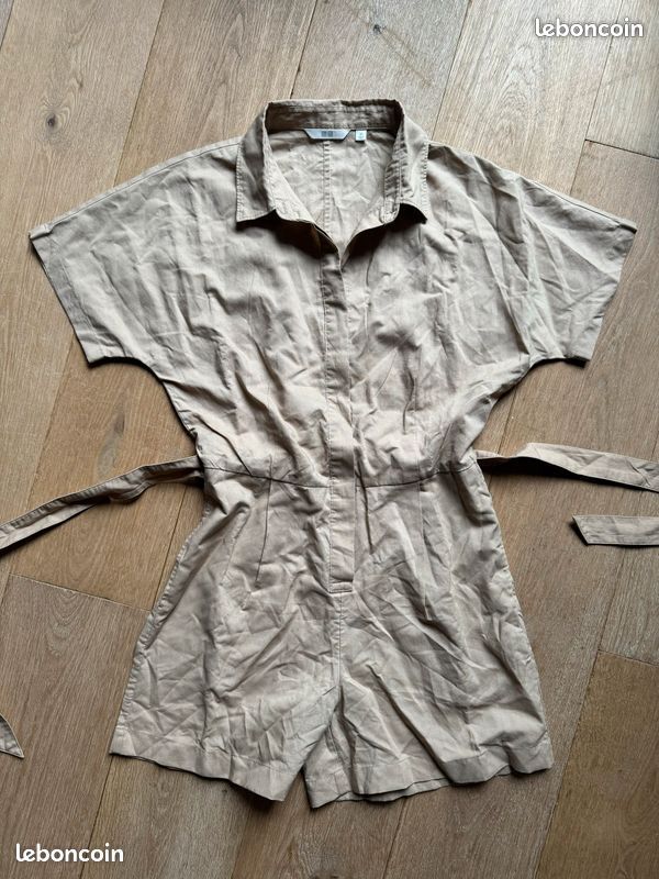 Combishort Uniqlo femme beige taille XS (image 1)