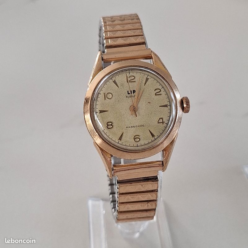 Montre Bracelet LIP Mécanique Première Génération - Mouvement Elgiloy, Calibre R25, Vers 1950 (fonctionnel)