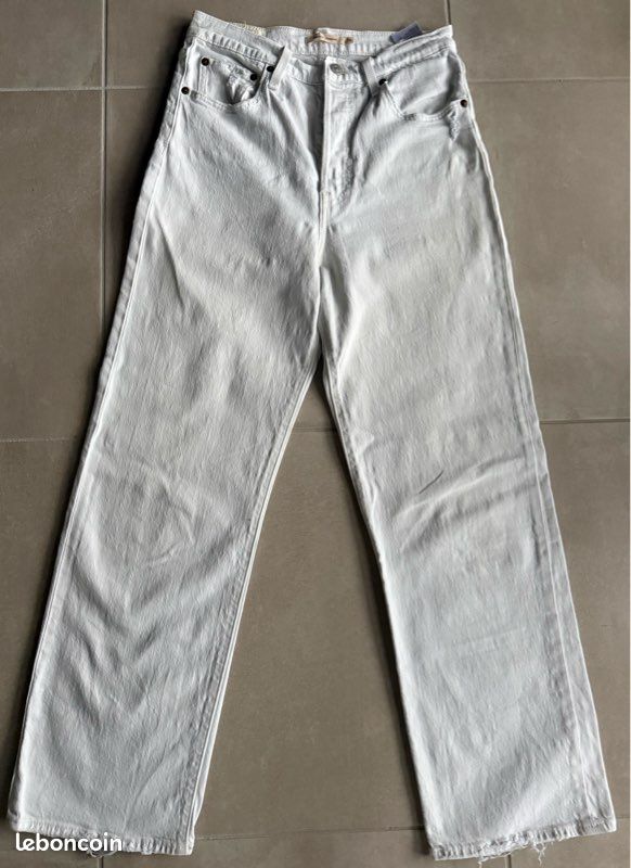 Jean Femme Bootcut MIH JEAN - 98% Coton, Taille W28 (38") Couleur Blanc - Neuf Avec étiquettes