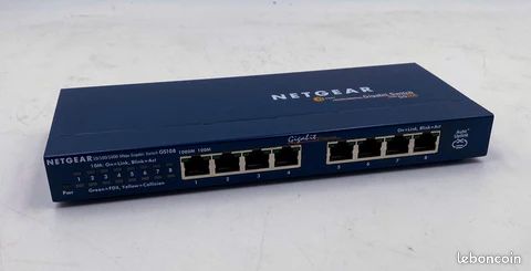 Netgear (FS108 Switch Ethernet 8 Ports RJ45 Fast (10/100), Bureau et Protection à Vie ProSAFE