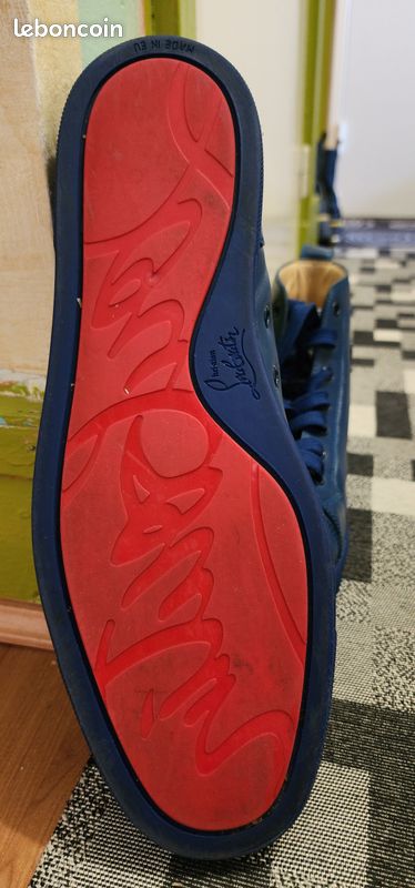 Baskets montantes Christian Louboutin Homme – Cuir Bleu Roi