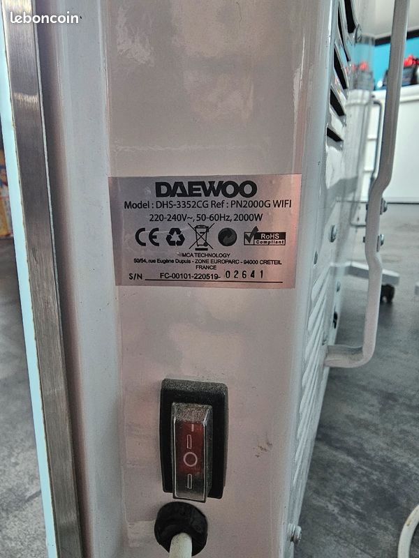 Chauffage électrique mobile Daewoo (image 2)