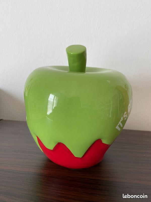 Photophore Pomme Daum En Cristal Rouge - Hauteur 14cm - Neuf