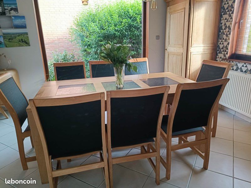 Table teck + chaises (image 4)