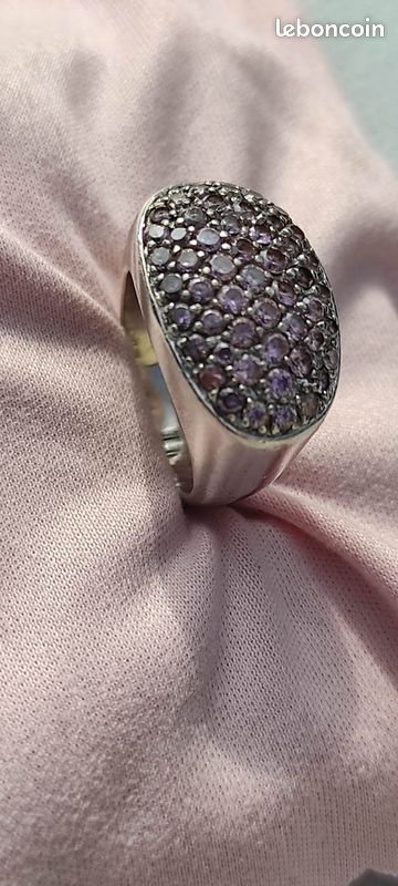 Bague Argent Massif 925 Avec Perle Et Zircon Pavé - Taille 55.5/56 - Modèle MP2022 - Neuf Sans Emballage