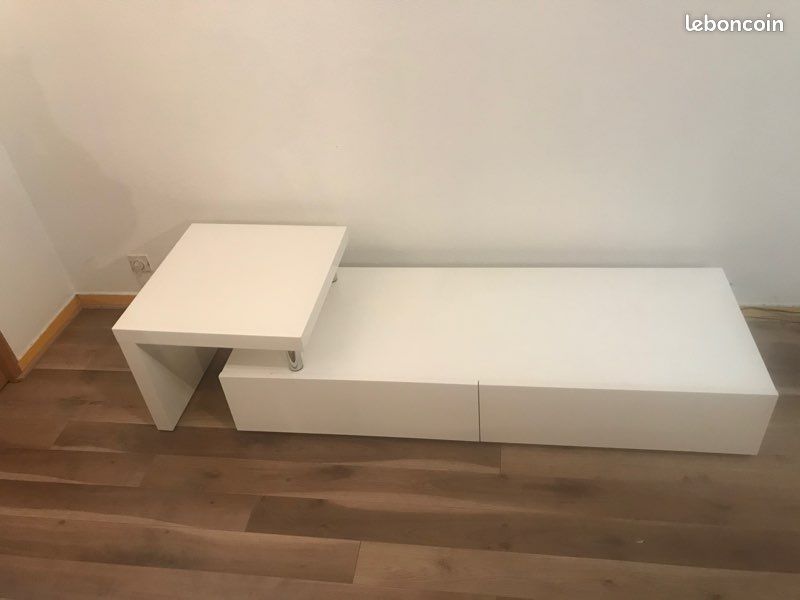 Meuble télé blanc laqué (image 1)