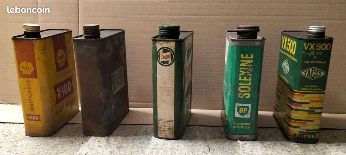 Lot de 5 anciens bidons d'huile pour collectionneur (image 3)