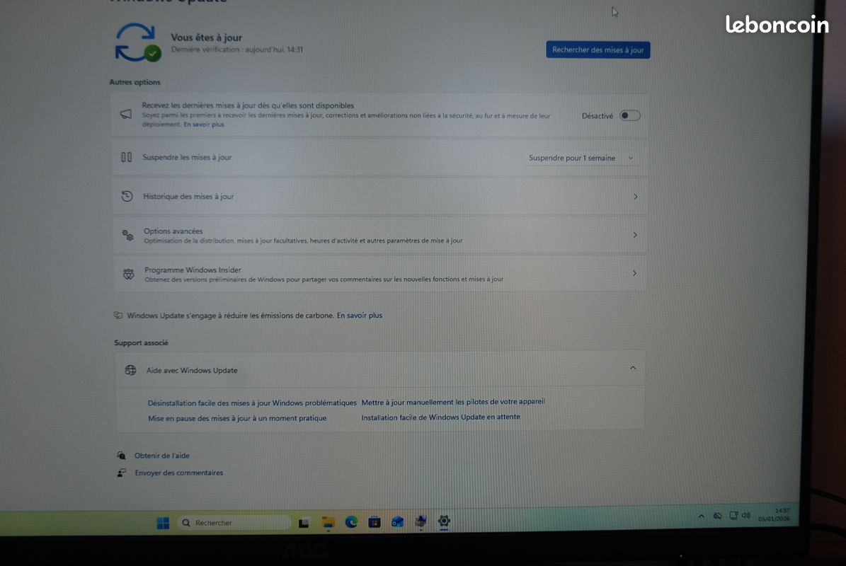 PC Fujitsu Esprimo i3 6100 / 8Go DDR4 / SSD 250Go / HDD 500Go / Nvidia GeForce Hdmi / Windows 11 pro (image 5)