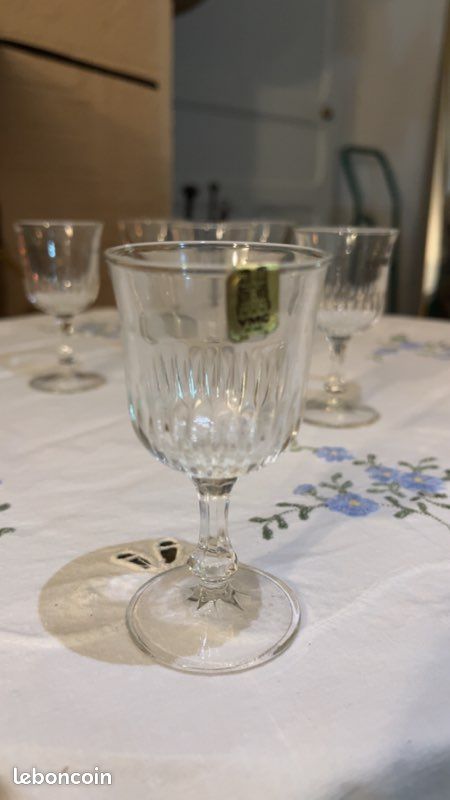 6 VERRES A Eau 24 Cl Cristal D'arques Modèle Diamantis EUR 35,00