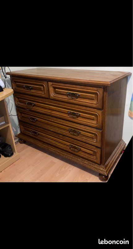 Chambre à coucher (5 meubles: lit, armoire, 2 tables de chevets, commode) (image 4)