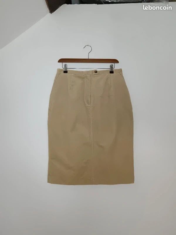 Jupe Droite Mat De Misaine Neuve Avec étiquettes - Taille 44 - Coton Lycra Gris - Femme
